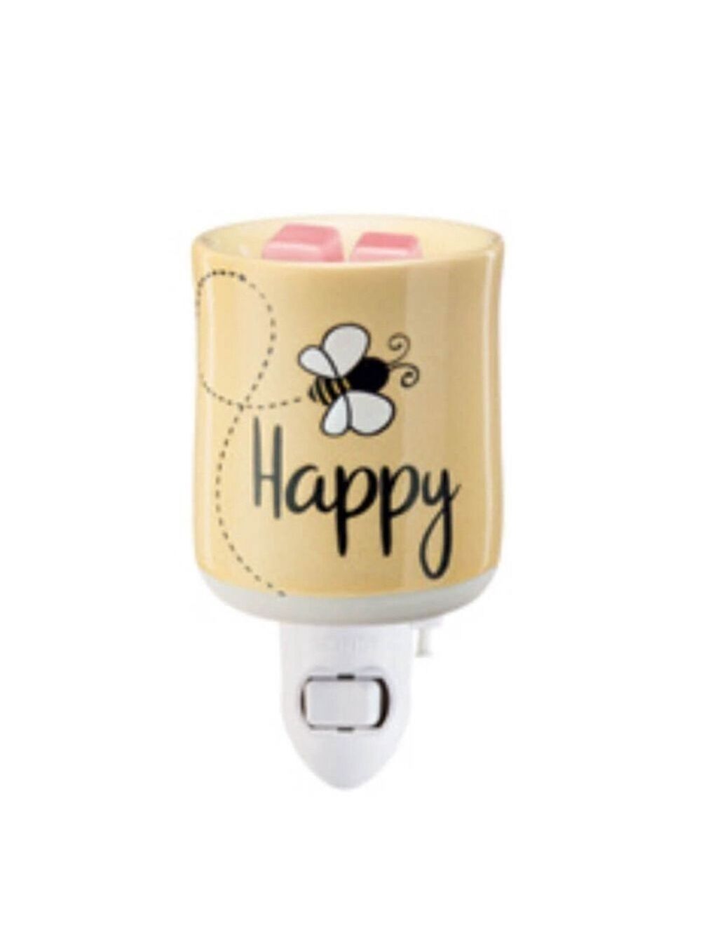 Scentsy Bee Happy Ceramic Plug-In Warmer Size 3.5”T Beige Black NWT